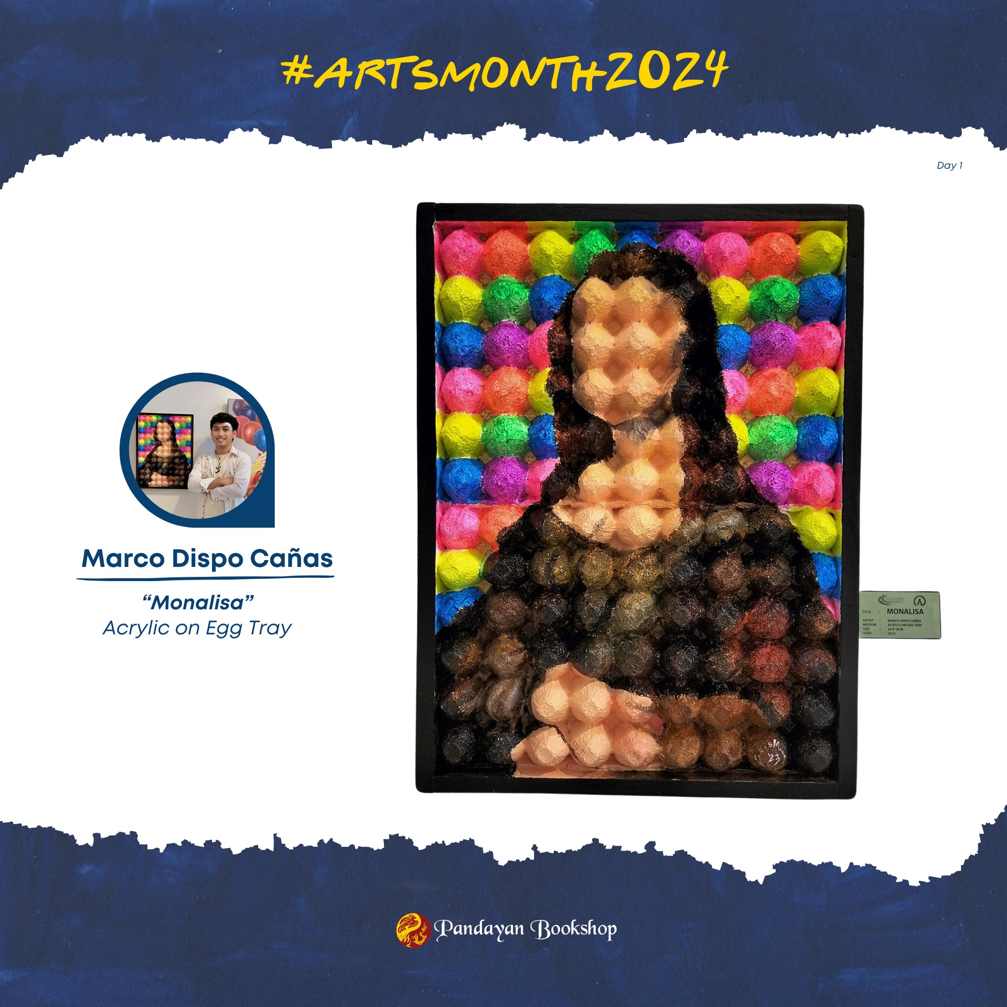 #ArtsMonth2024: MONALISA Acrylic on Egg Tray